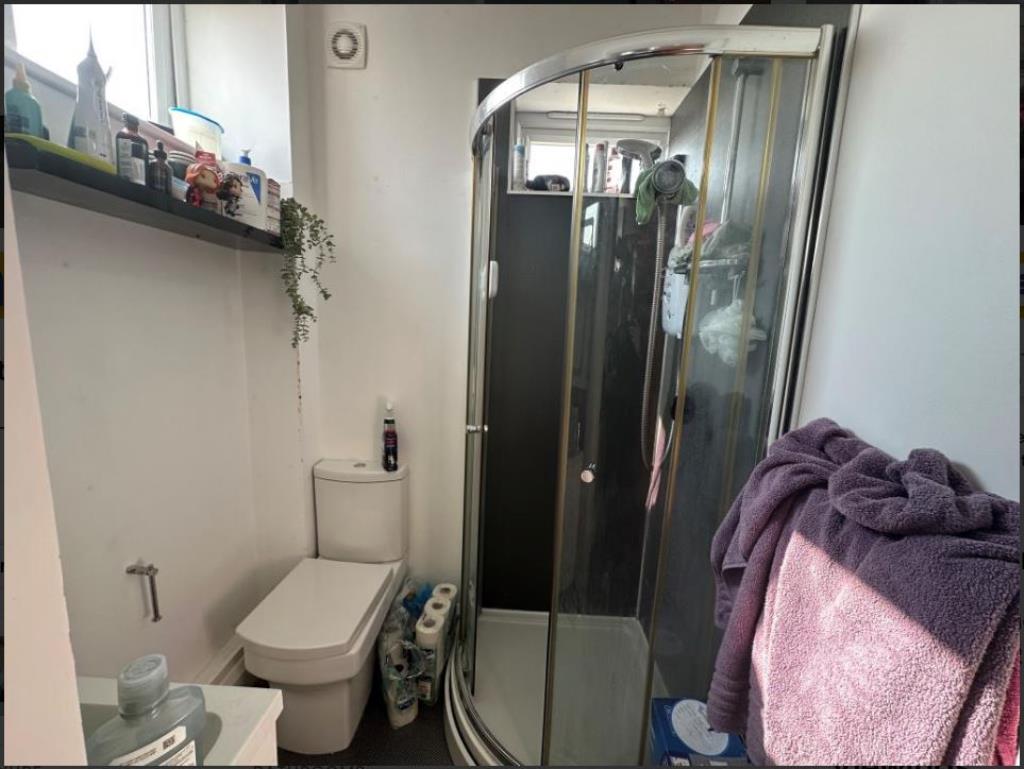Lot: 187 - FIRST FLOOR STUDIO FLAT IN SEAFRONT LOCATION - Bathroom with stand in shower